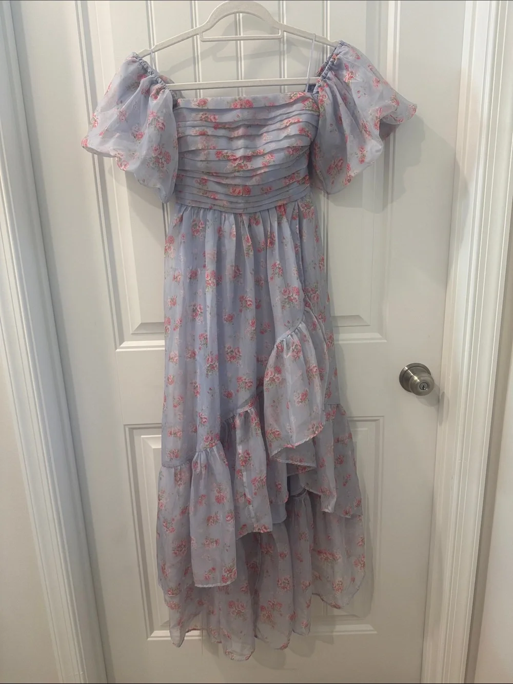 ABERCROMBIE & FITCH Lavender Pink Hi Lo Floral OTS Dress XXS Petite NWT KP $160